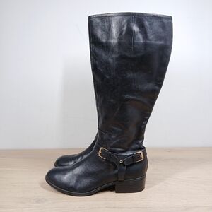 Lauren Ralph Lauren Marion Black Classic Riding Buckle Tall Boots 11